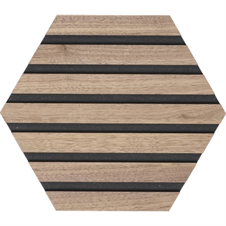 NON-Acoustic Panel Hexagon - Untreated American Walnut