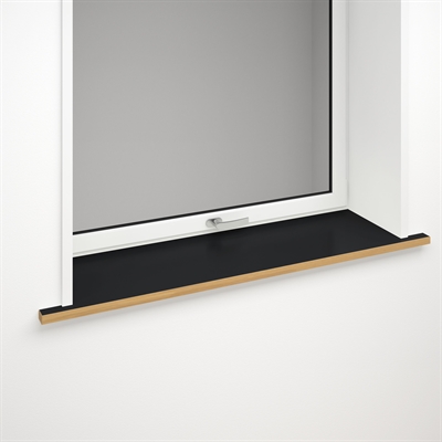 Window sill black linoleum with optional front edge | Nero 4023