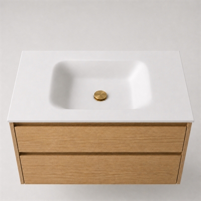 Corian bathroom surface 102 cm incl. Lux basin, Glacier White