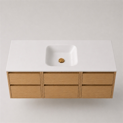 Corian bathroom surface 142 cm incl. Lux basin, Glacier White