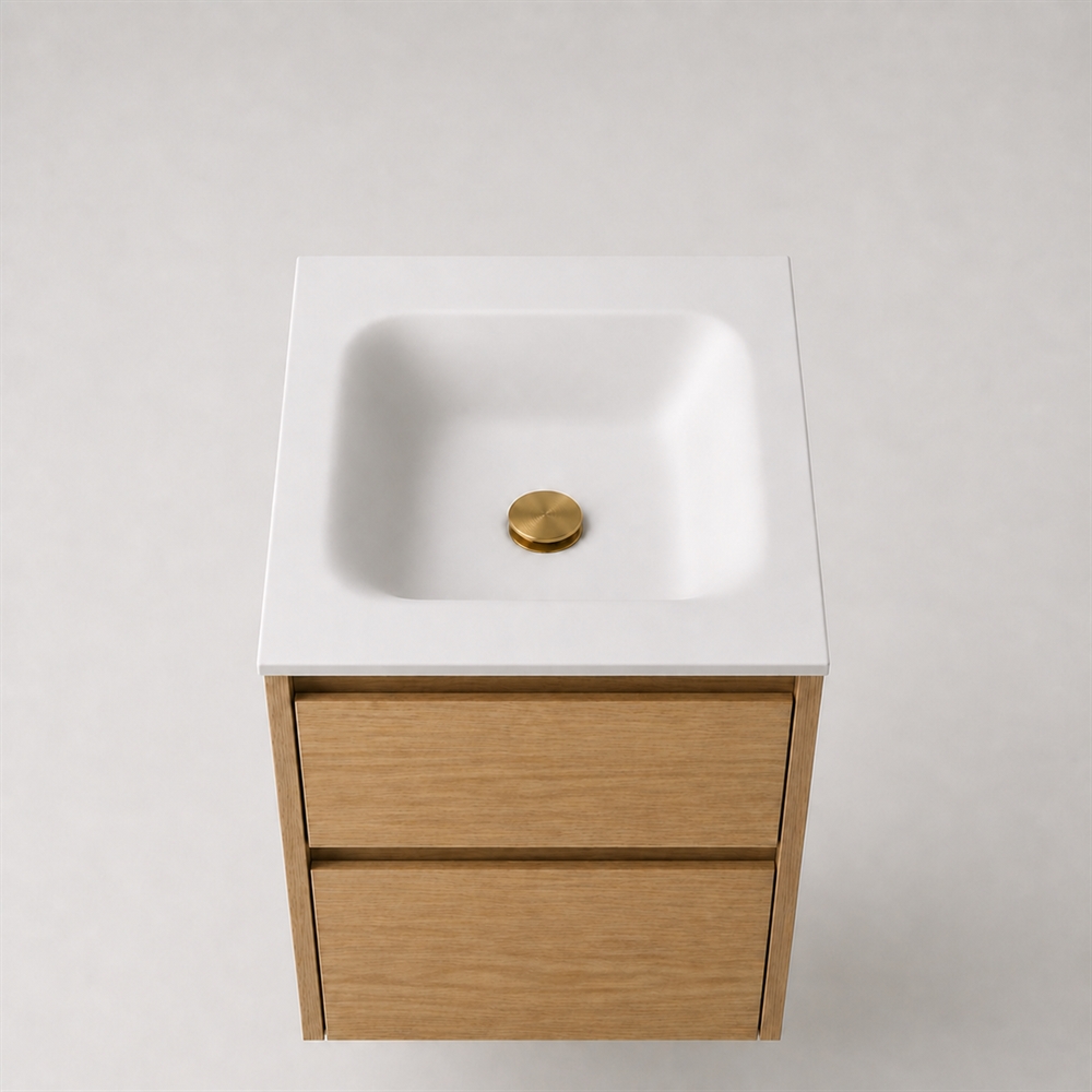 Corian bathroom surface 52 cm incl. Type 7 basin, Glacier White