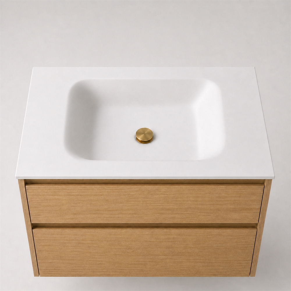 Corian bathroom surface 82 cm incl. Lux basin, Glacier White