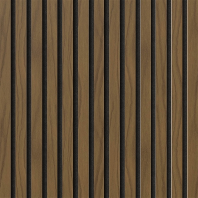 Fire-retardant acoustic panel - American walnut veneer look 60 x 248 cm