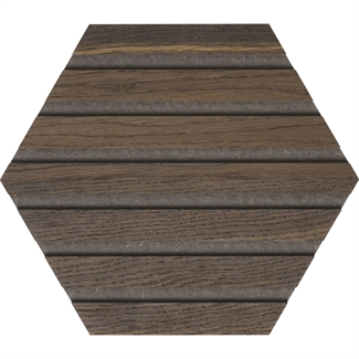 NON-Acoustic Panel Hexagon - Untreated Smoked Oak
