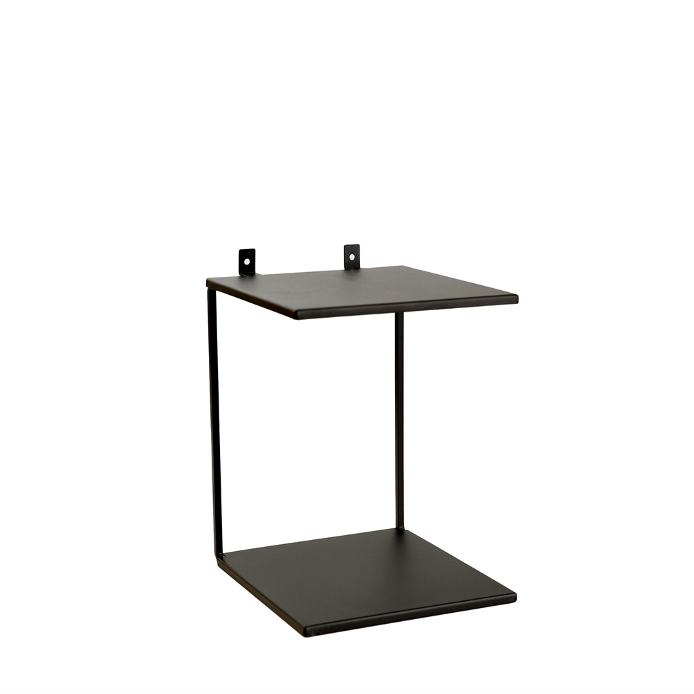 Double shelf in black metal