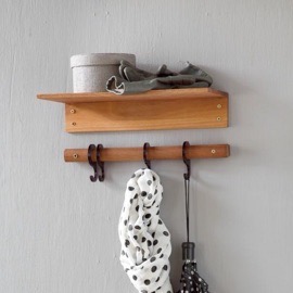 Neon Living - Hallway Set 40 cm, Walnut wood/black acrylic