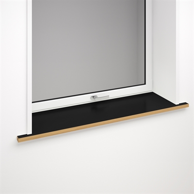 Window sill with Cohera Matt Deep Black leatherette and optional front edge