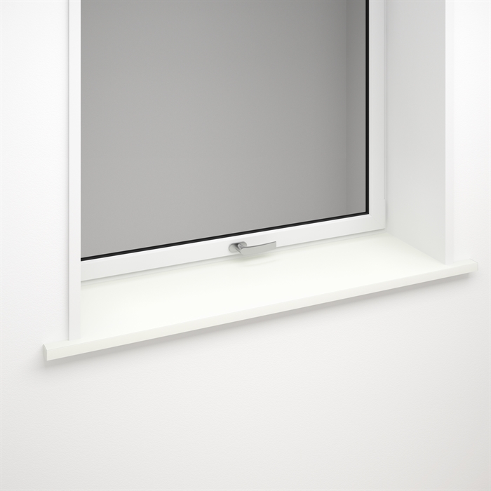 White laminate window sill with optional front edge