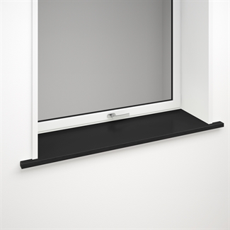 Black laminate window sill with optional front edge