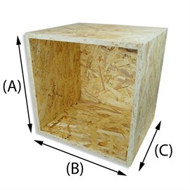 Wooden box in OSB