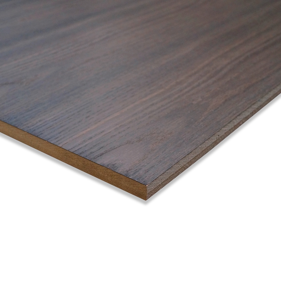 Smoked oak laminate MDF board. MDF board with a smoked oak grain structure.