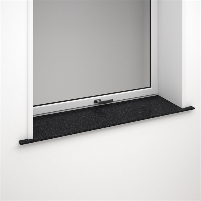 Deep Black Quartz Corian window sill 12 mm